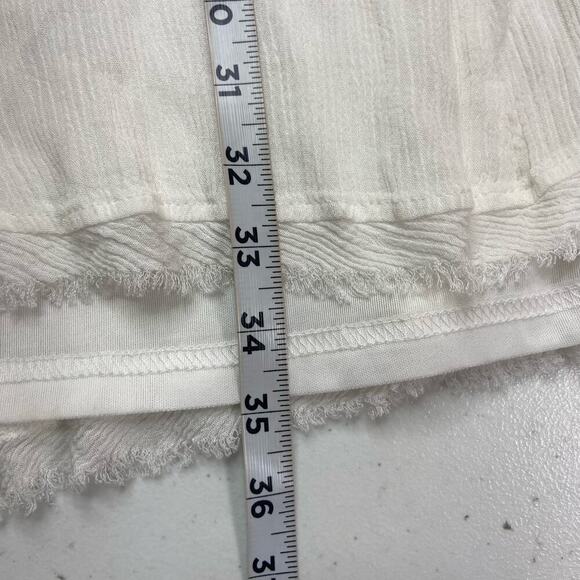 One The Land Halter Dress‎ Women's Large White Black Lace Gauzy Tiered Keyhole - Picture 11 of 14